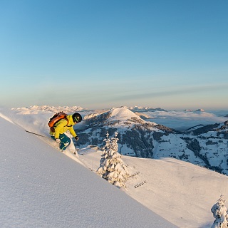 Sportieve skiërs